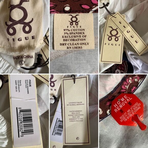 FIGUE Reese Dress in Egyptian Istanbul Ivory Size XL - Picture 9 of 12